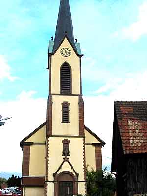 faade du temple luthrien de Gunsbach