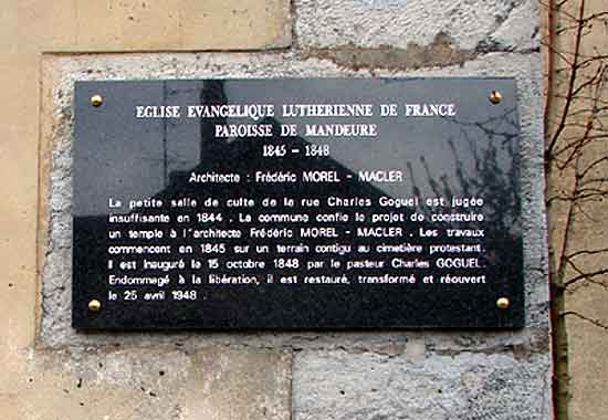 histoire de l'glise luthrienne de Mandeure