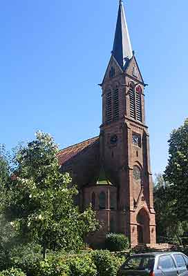 vue latrale de l'glise luthrienne de Saverne